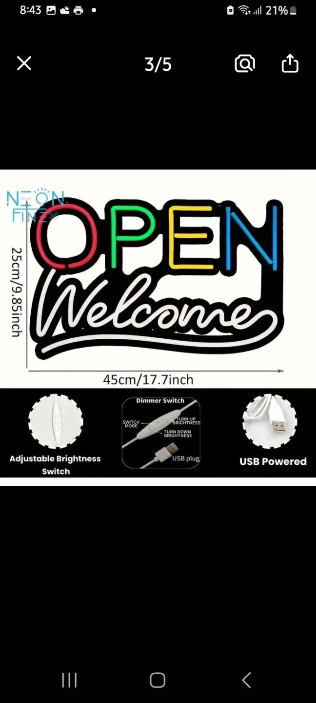 Neon  LED OPEN Welcome Sign