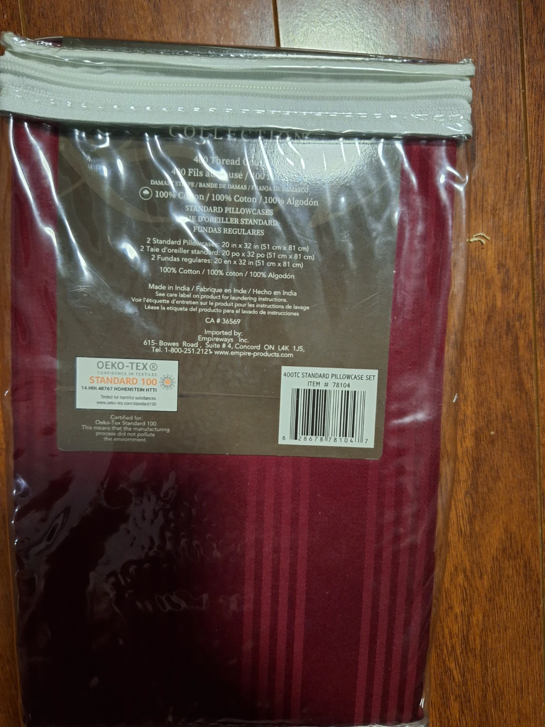 Beverly Collection Standard Pillowcases - Burgundy Damask Stripe - photo 3