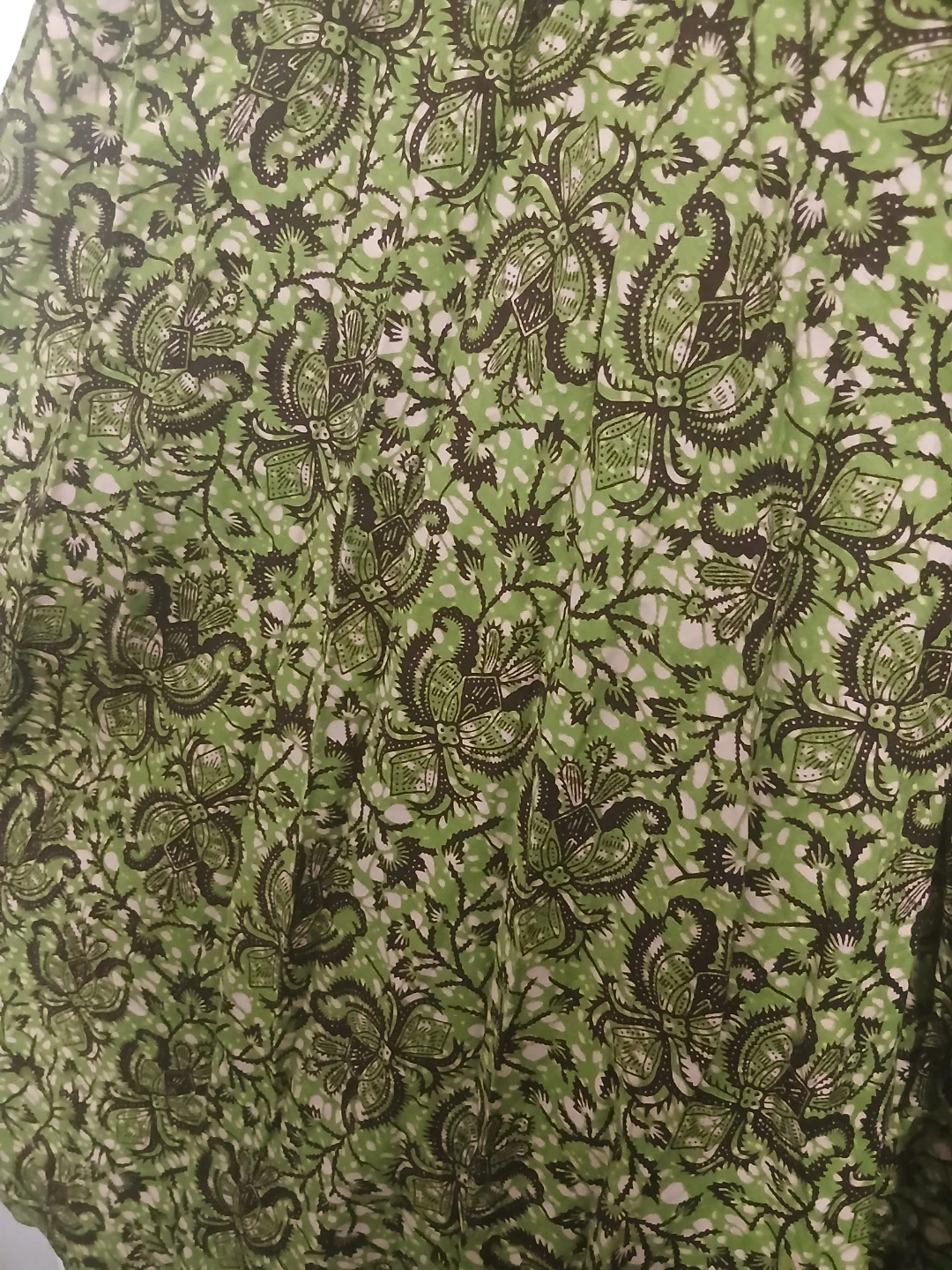 Green Floral Pattern dress with Wood Buttons - photo 4
