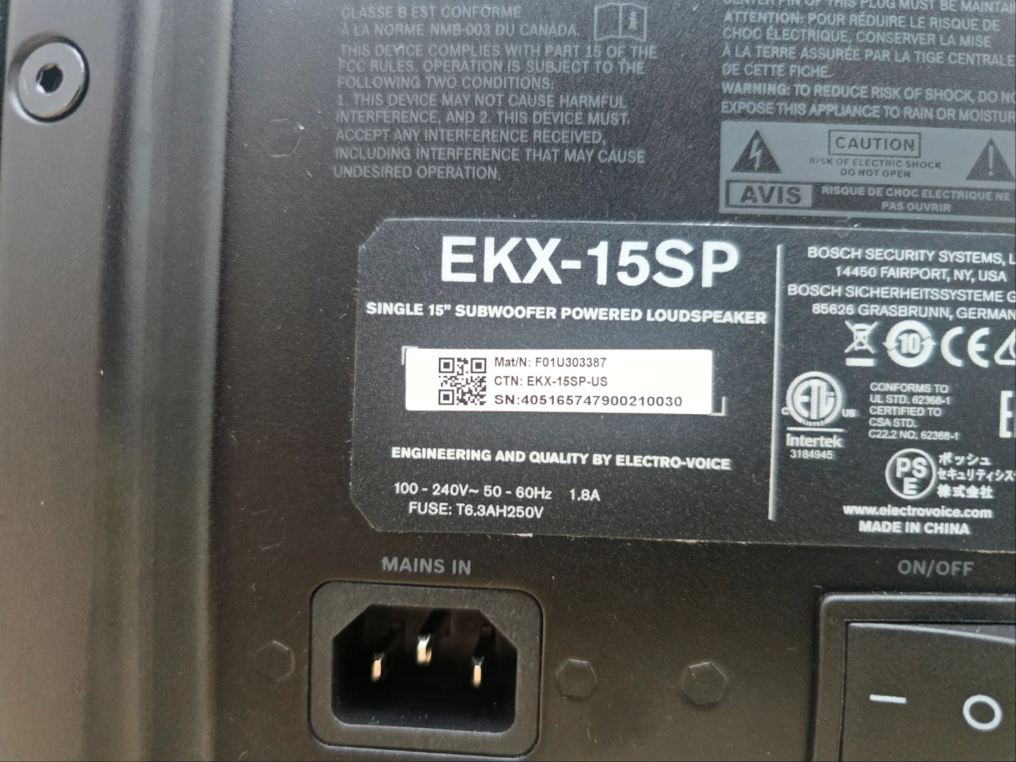 Electro-Voice EKX-15SP Powered Subwoofer Loudspeaker - photo 2