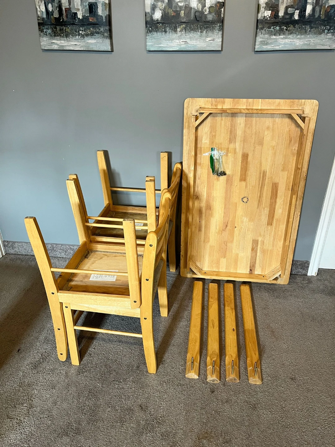 Light Wood Dining Table with 4 Chairs - photo 2