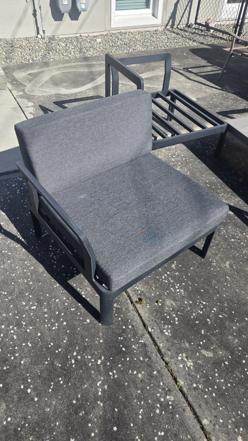Grey Outdoor Armchair with Cushions