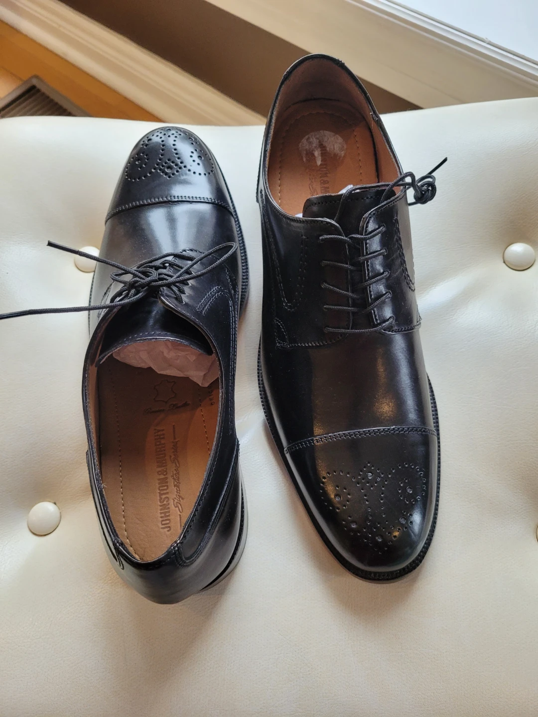 New Without Box Johnston & Murphy Men's Black Cap Toe Oxford - photo 4