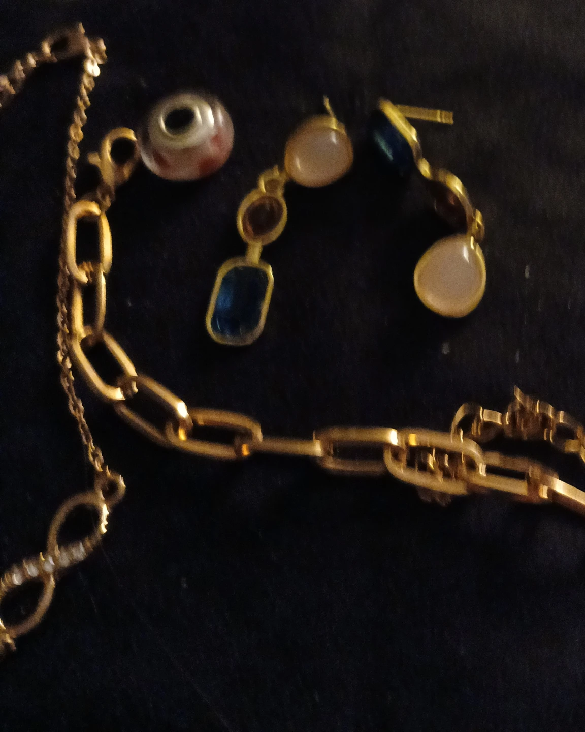 Gold-tone Charm Bracelet and Earrings Set - photo 3