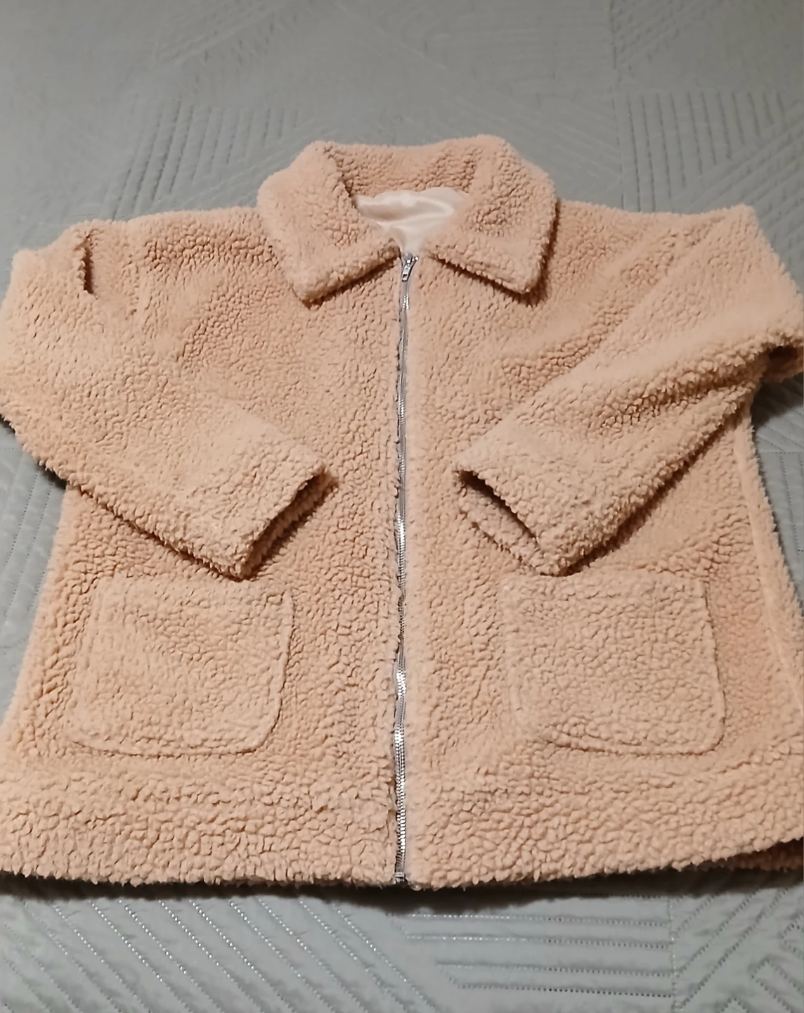 Like New Tan Teddy Jacket, Lined