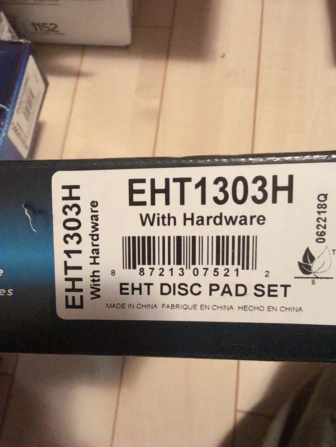 EHT1303H Disc Pad Set with Hardware