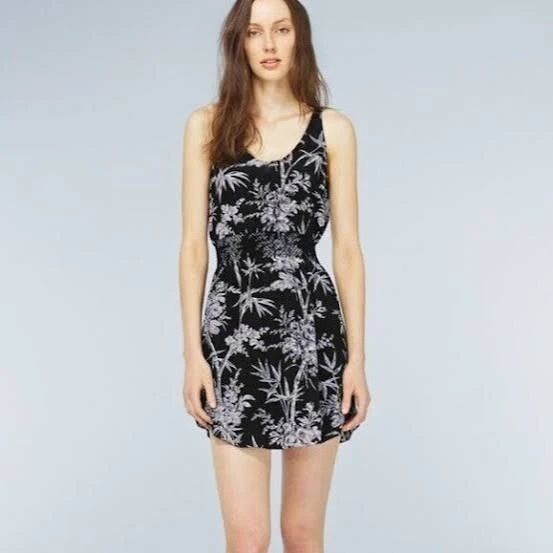 Aritzia Blythe Silk Dress (Small, Blue floral print)