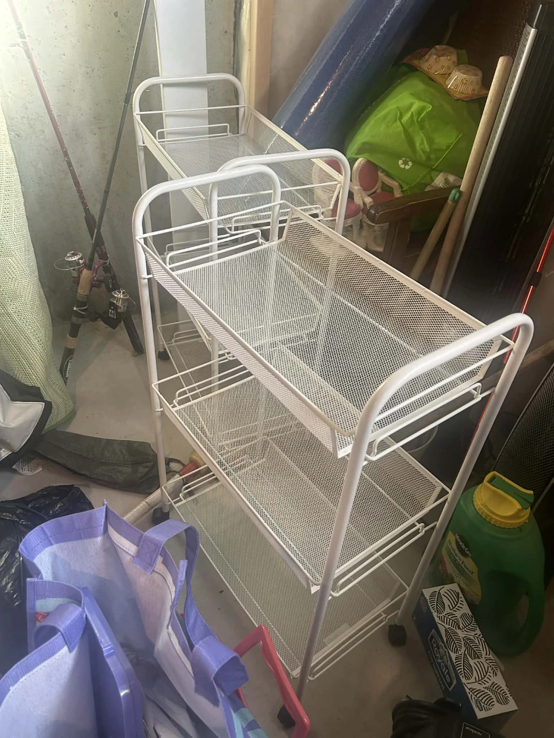 White 3-Tier Rolling Storage Cart - photo 3