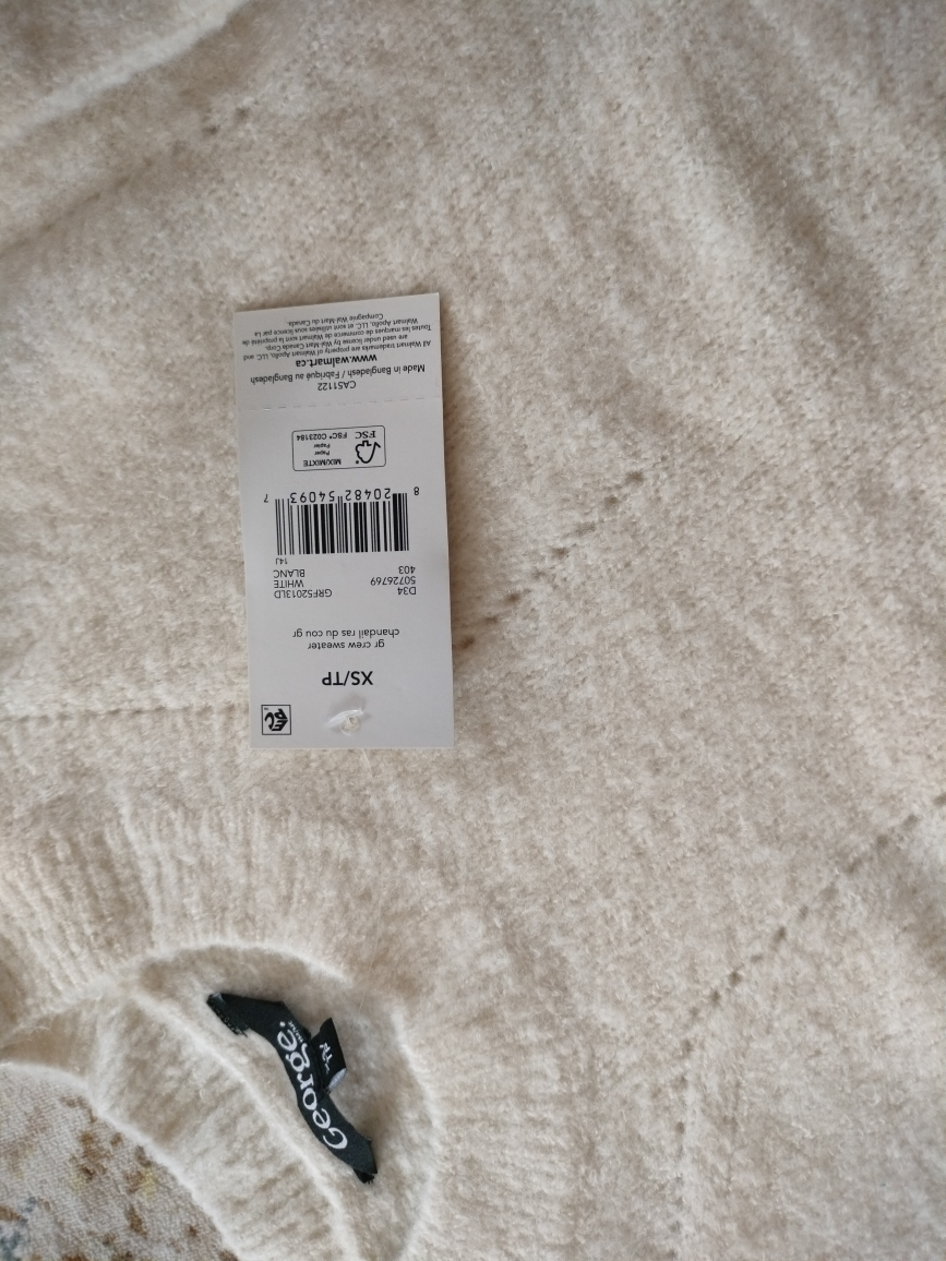 George Women's Crew Sweater - White XS/TP - photo 2