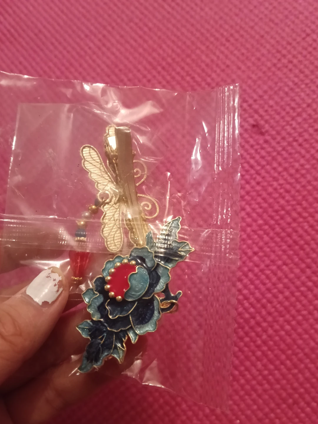 Enamel Floral Hair Clip