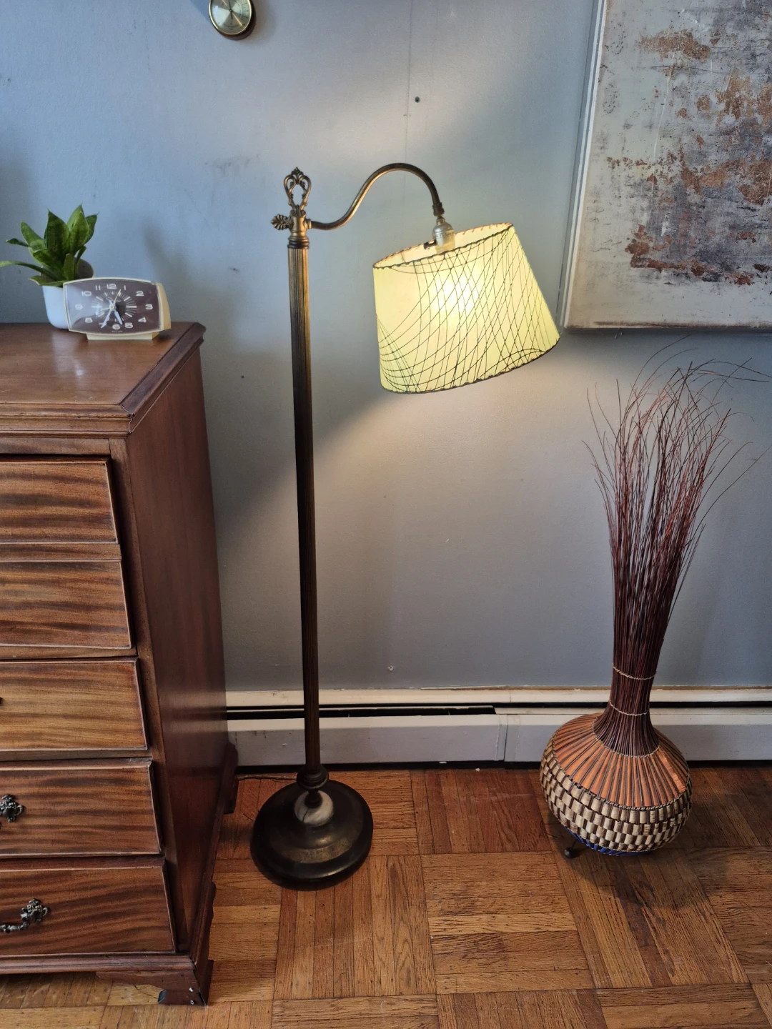 Vintage Brass Gooseneck Floor Lamp - photo 3