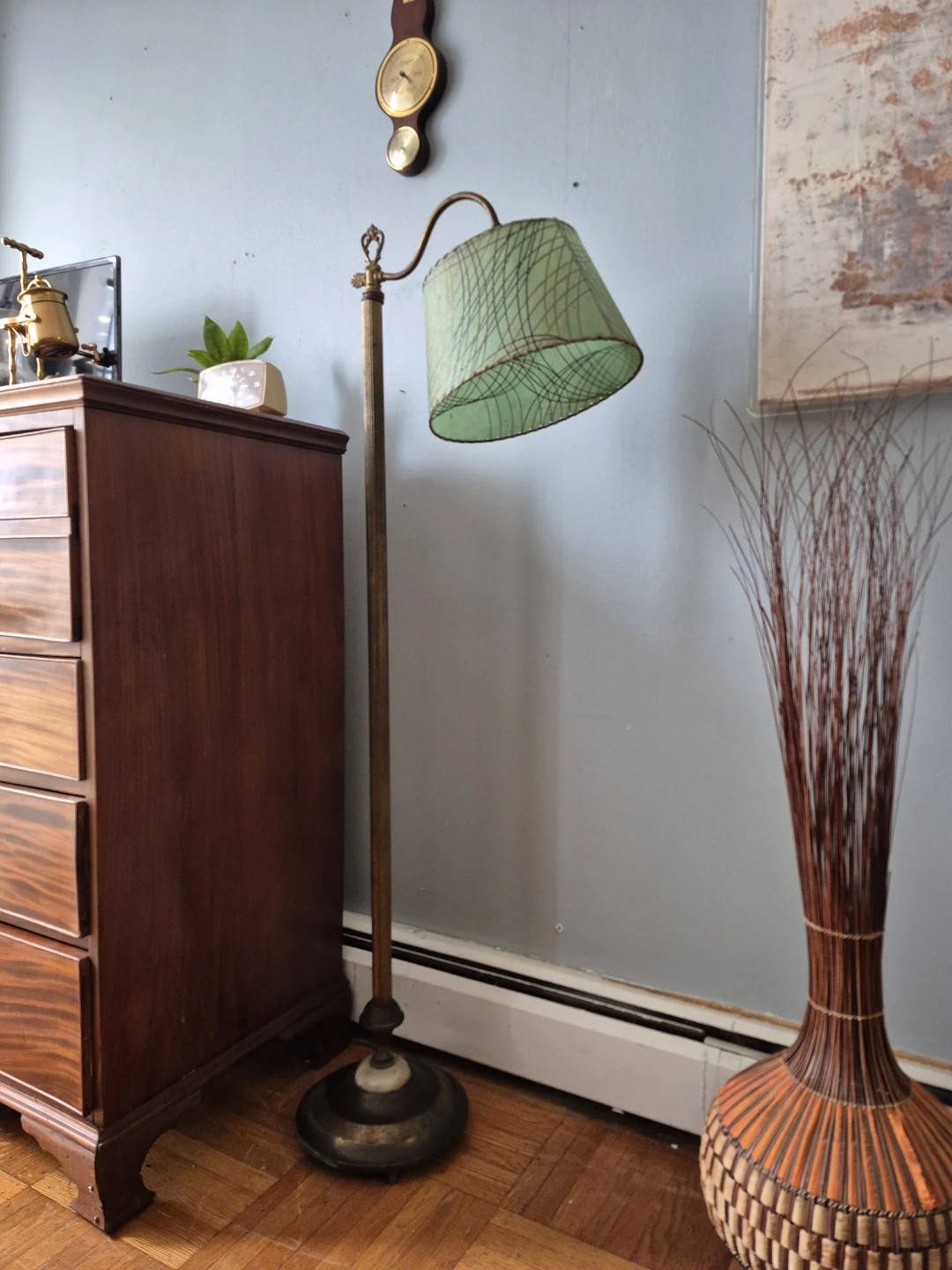 Vintage Brass Gooseneck Floor Lamp - photo 5