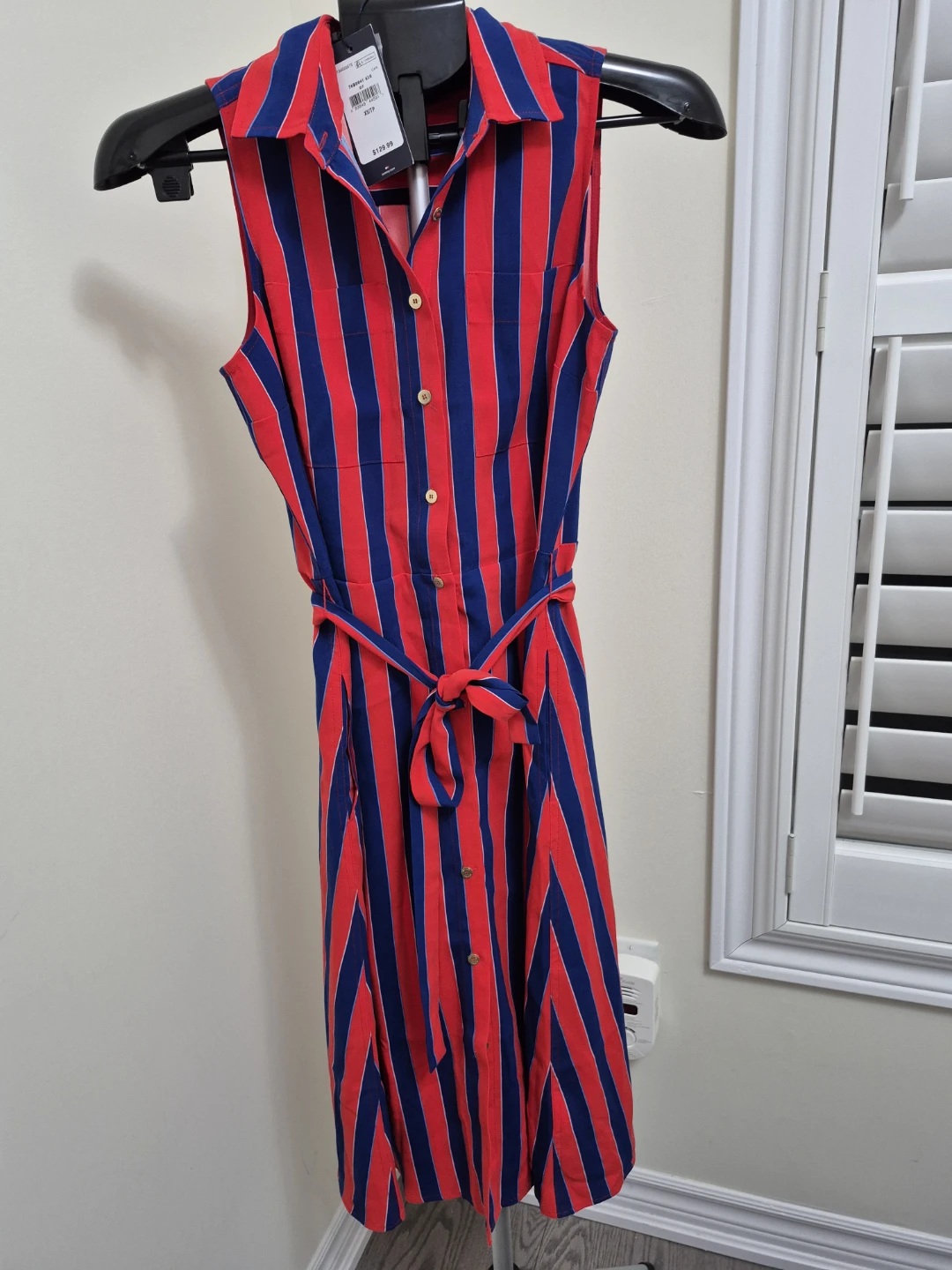 Tommy Hilfiger Striped Sleeveless Shirt Dress XS/TP