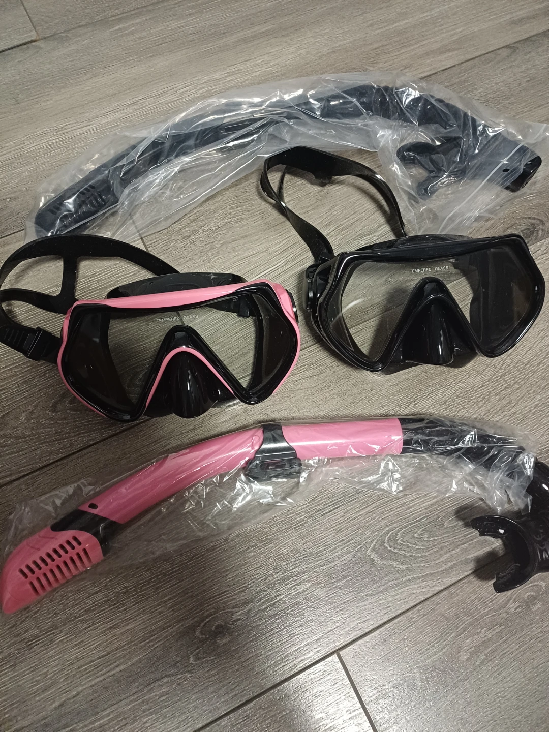 Set of 2 Snorkel Masks and Snorkels - Pink & Black - photo 4
