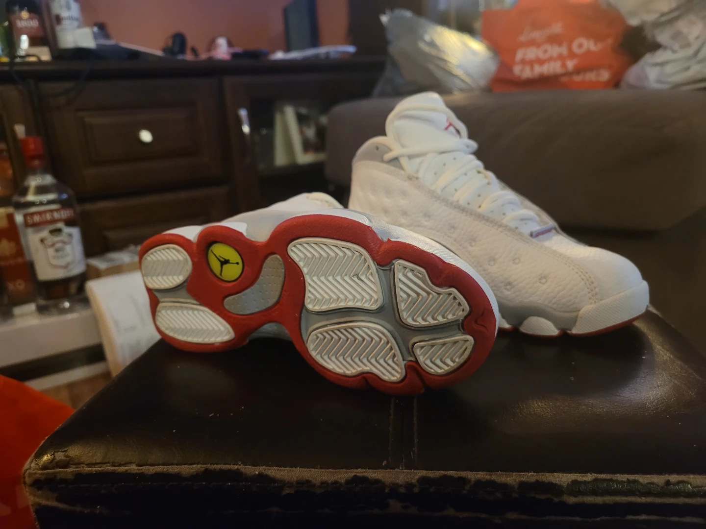Children's Air Jordan 13 White Grey Red - photo 3
