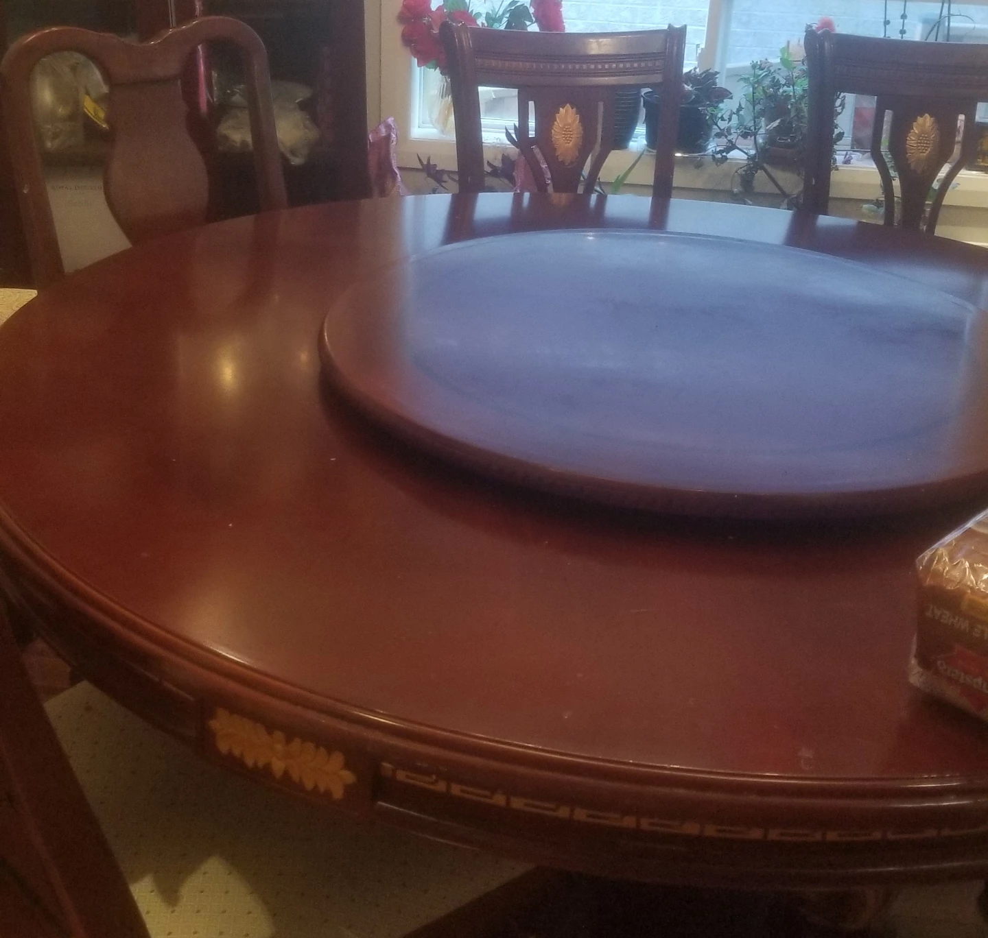 Round Dining Table with Lazy Susan