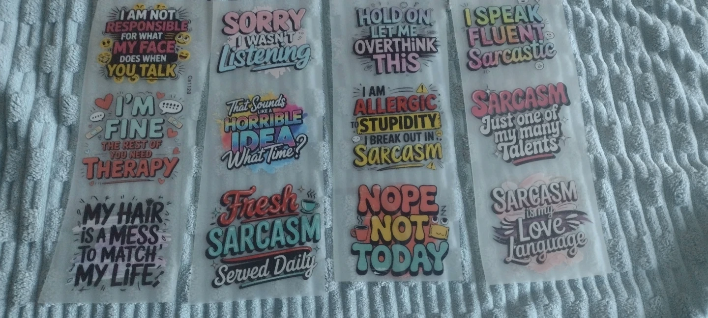 Sublimation Tumbler Wraps - Sarcastic Quotes