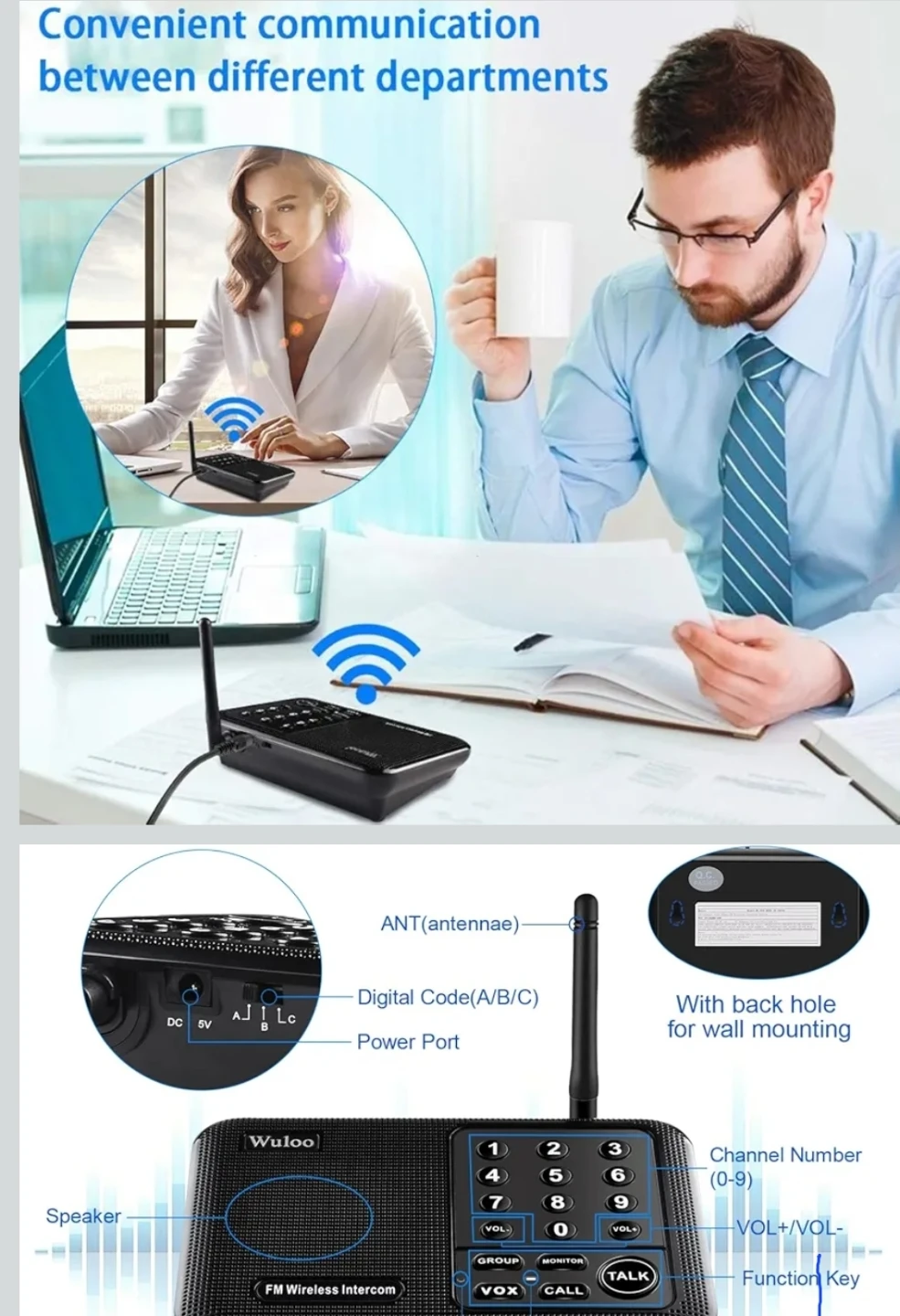 Wuloo FM Wireless Intercom System - photo 3