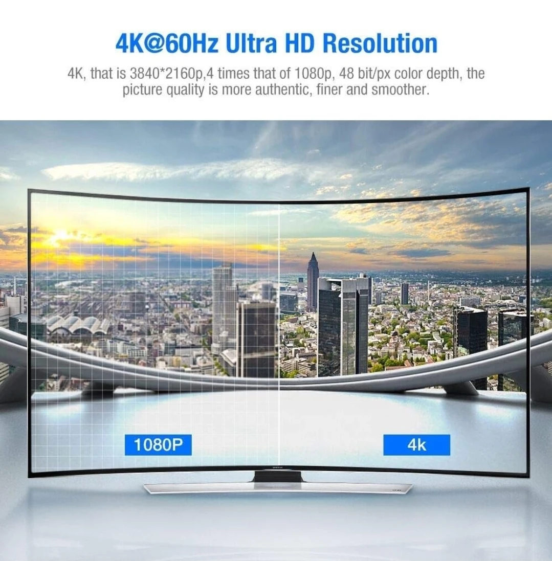 4K HDMI Cable 2m (6.6ft) | Nylon Braided Ultra HD HDMI Cord - photo 4