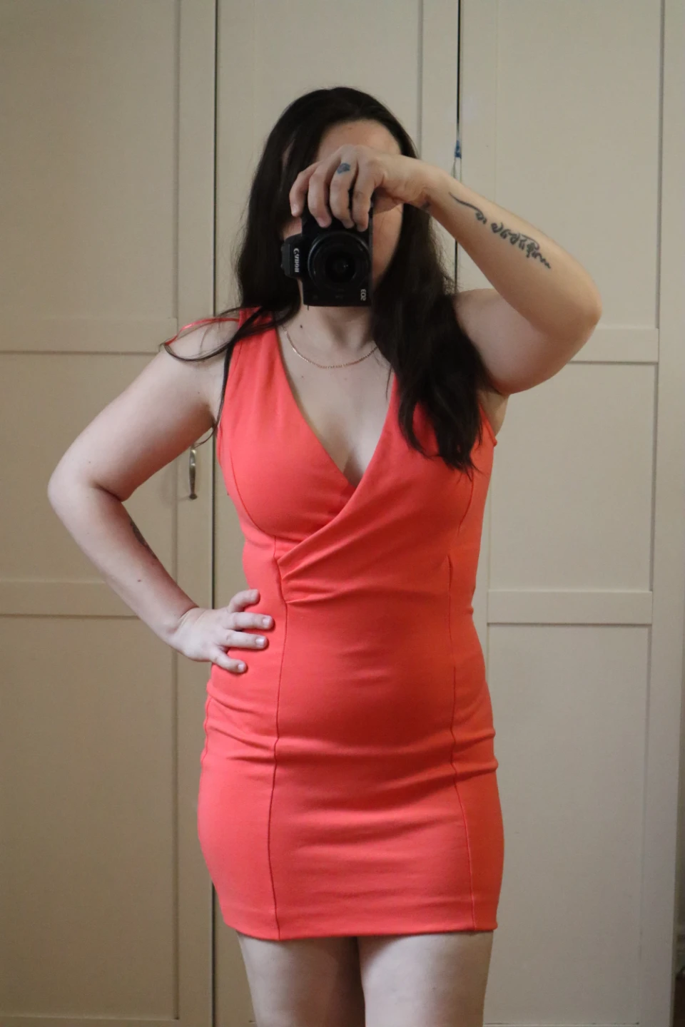 Coral Wrap Dress zara