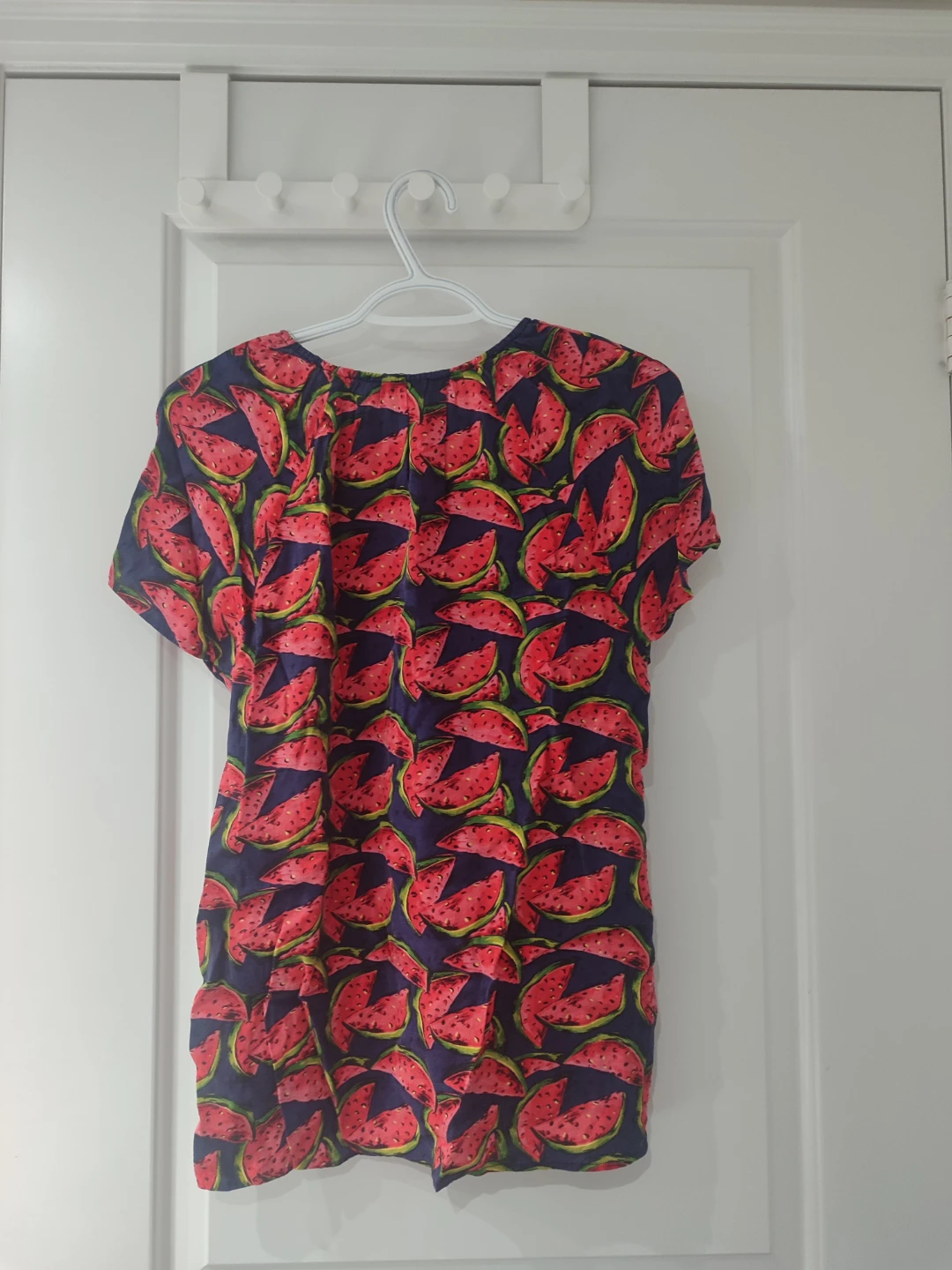 Women's Watermelon Print Short Sleeve Blouse - photo 2
