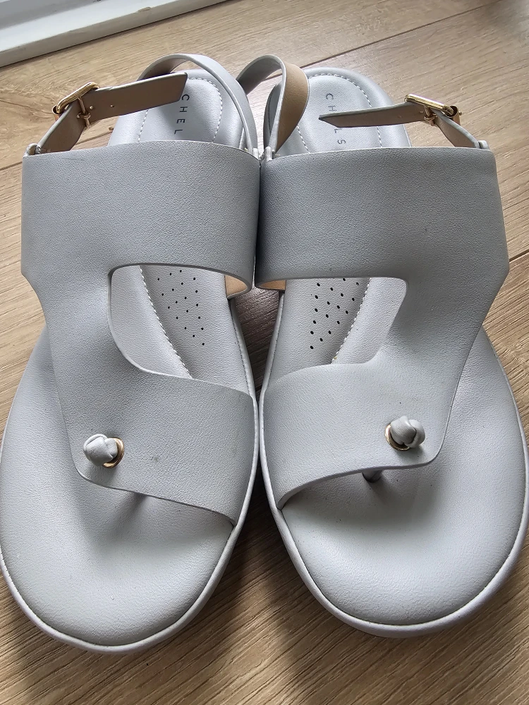 CHELSEA Light Grey Faux Leather Women's Sandals - photo 4