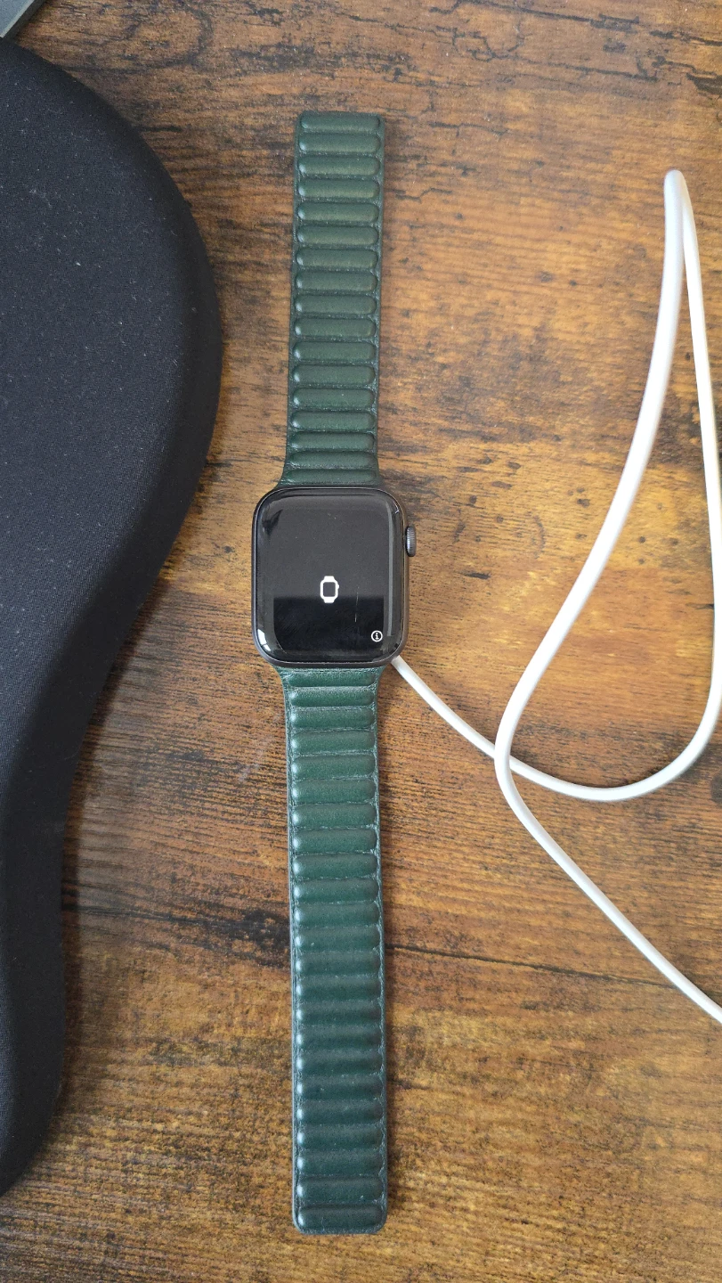 Apple Watch Series 6 with Green Leather Band