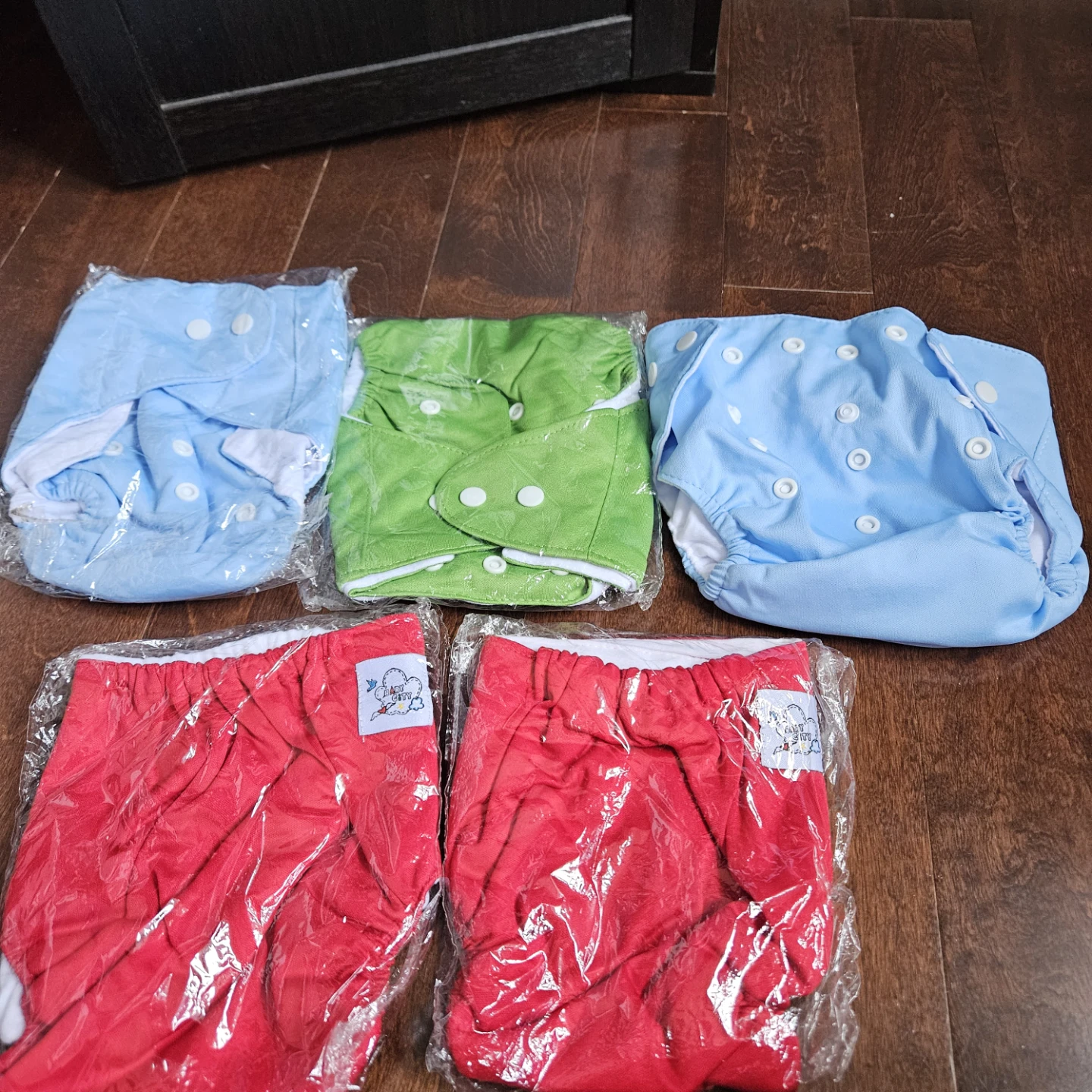 brand new Four Baby Cloth Diapers - Two Blue, Two Red - photo 2
