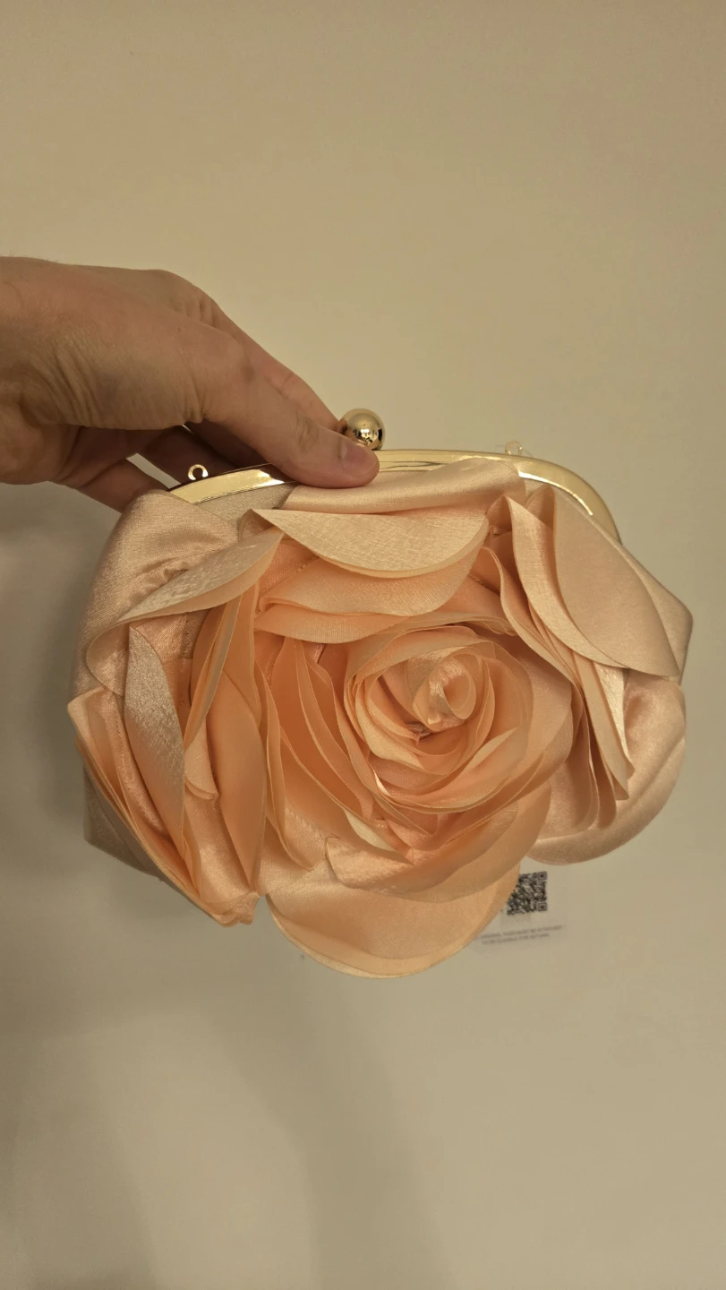 Azazie Clutch Evening Bag with Rose Embellishment