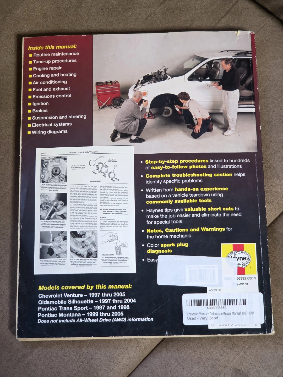 Haynes Repair Manual for GM Venture, Silhouette, Trans Sport - photo 2