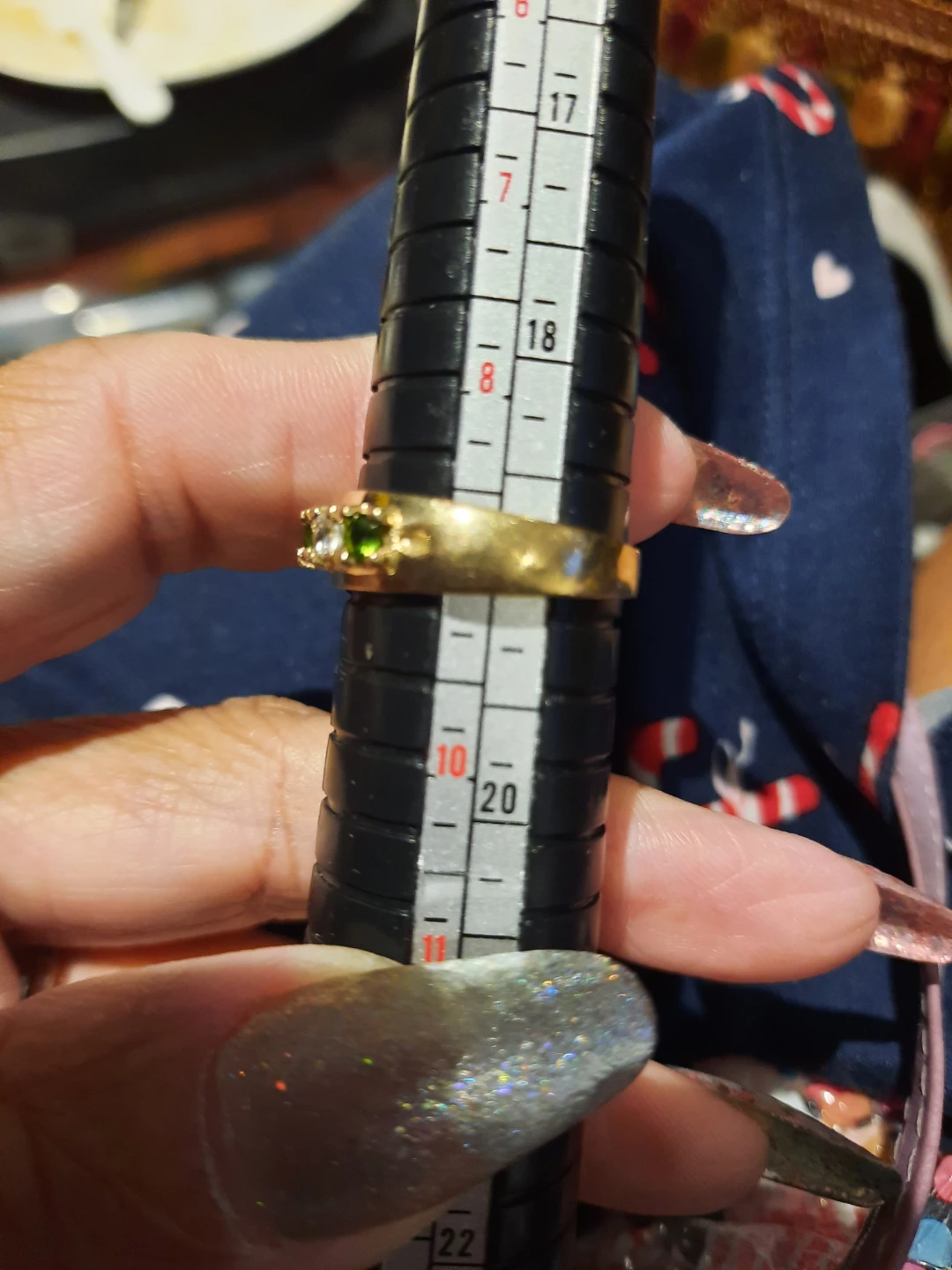 GENUINE SOLID 10K YELLOW GOLD MULTI GEMSTONES RING BAND 9 - photo 4