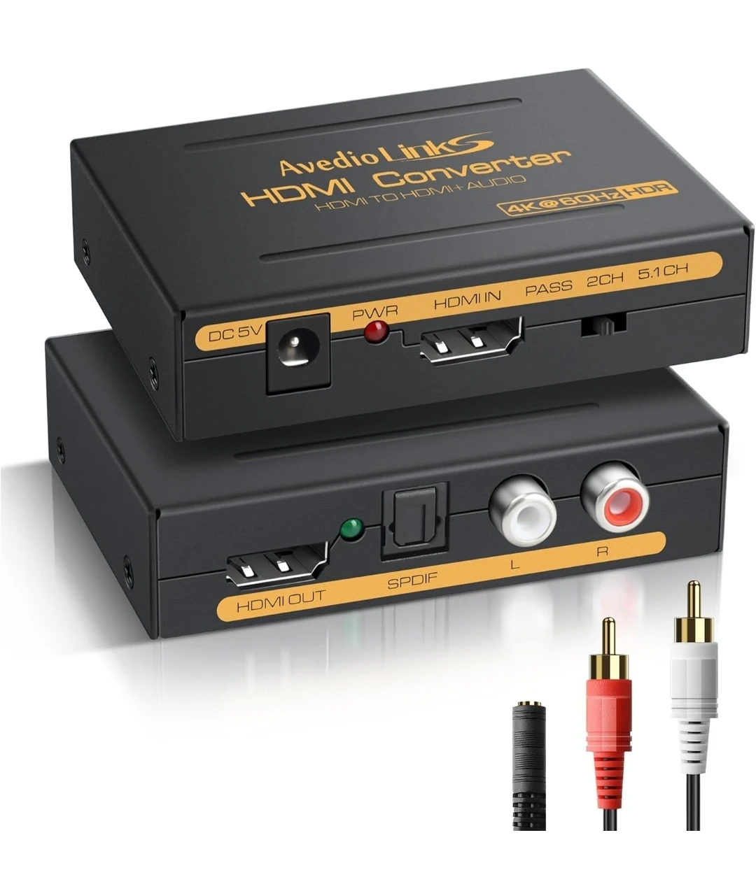 4K HDMI Audio Extractor Splitter | Optical SPDIF + RCA | 4K@60Hz