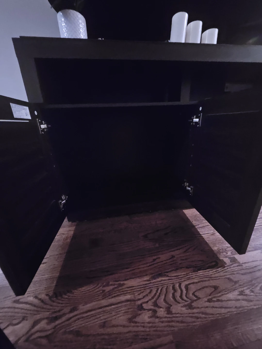 Dark Wood TV Stand with Cabinets - photo 5