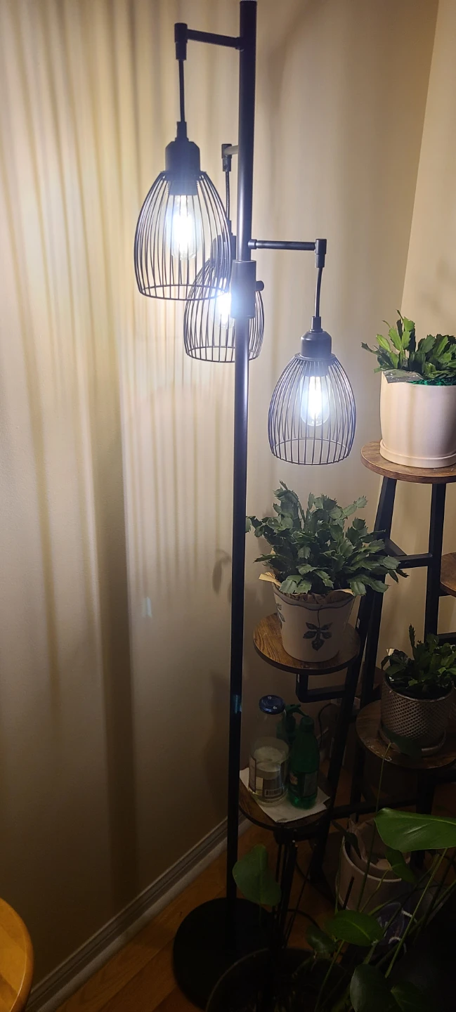 Black 3-Head Arc Floor Lamp - photo 2