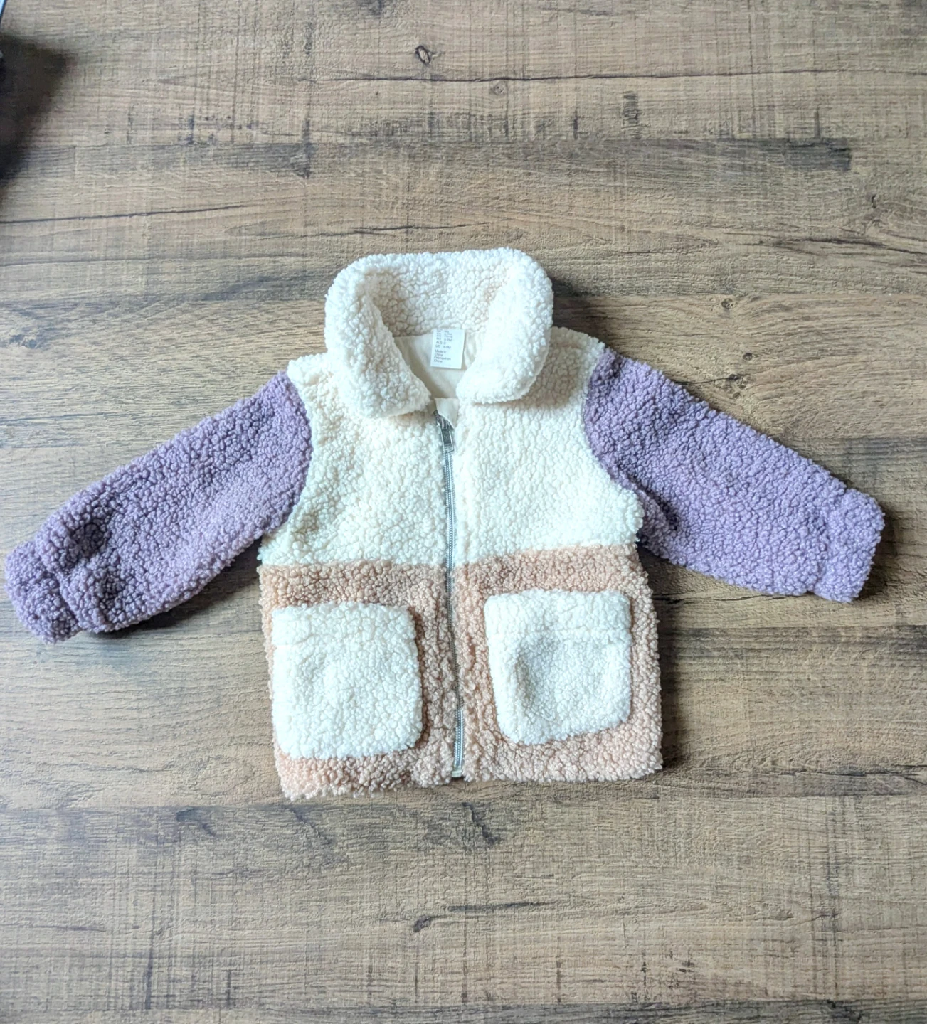 Collared teddy jacket baby girl