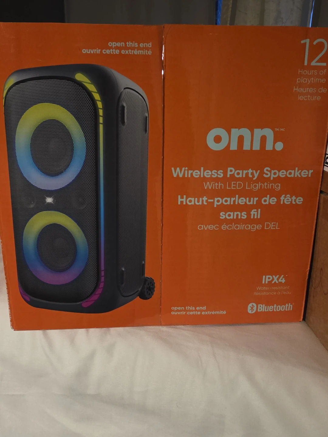 Onn. Wireless Party Speaker with LED Lighting