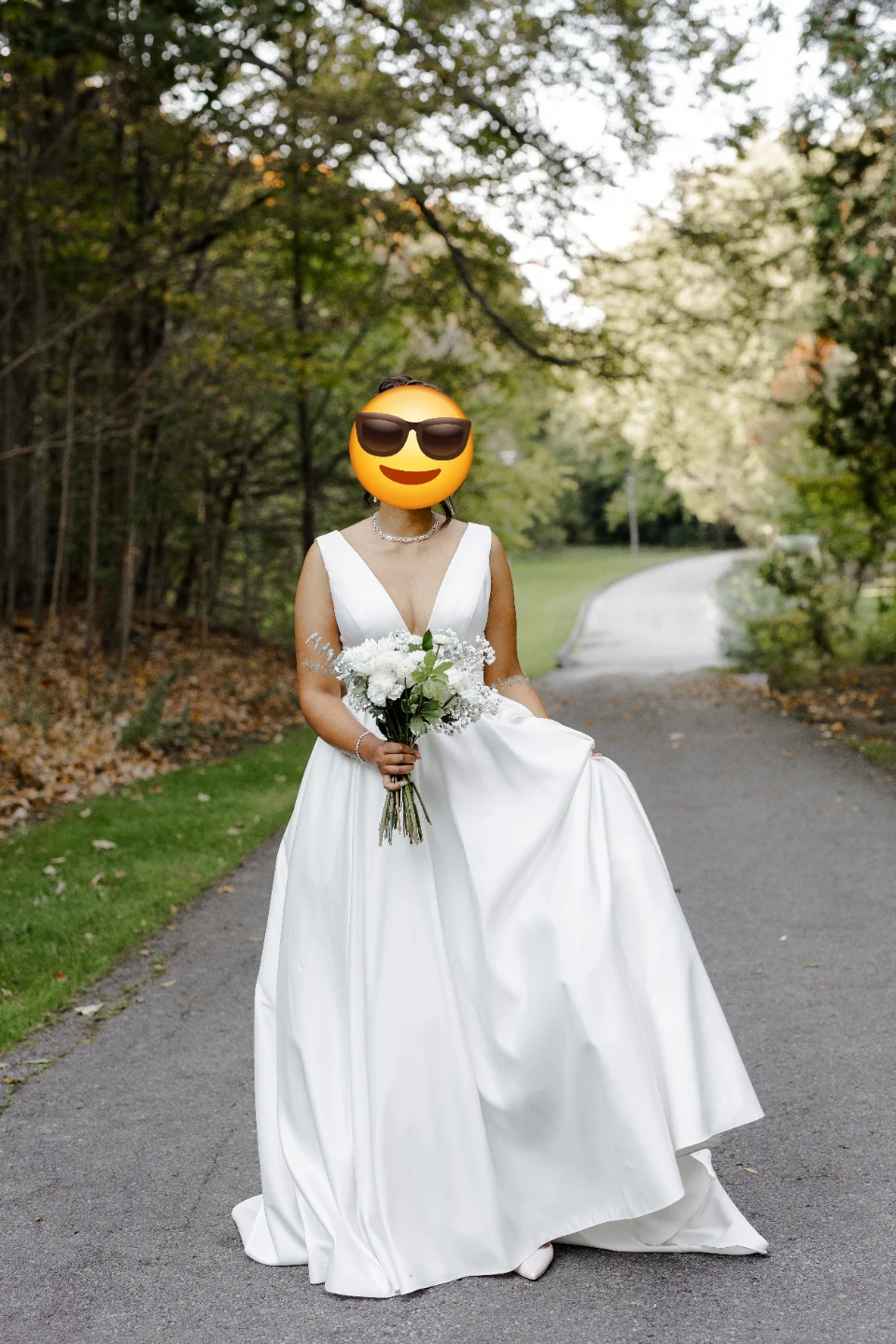 Satin Ball Gown Wedding Dress David's Bridal - photo 2