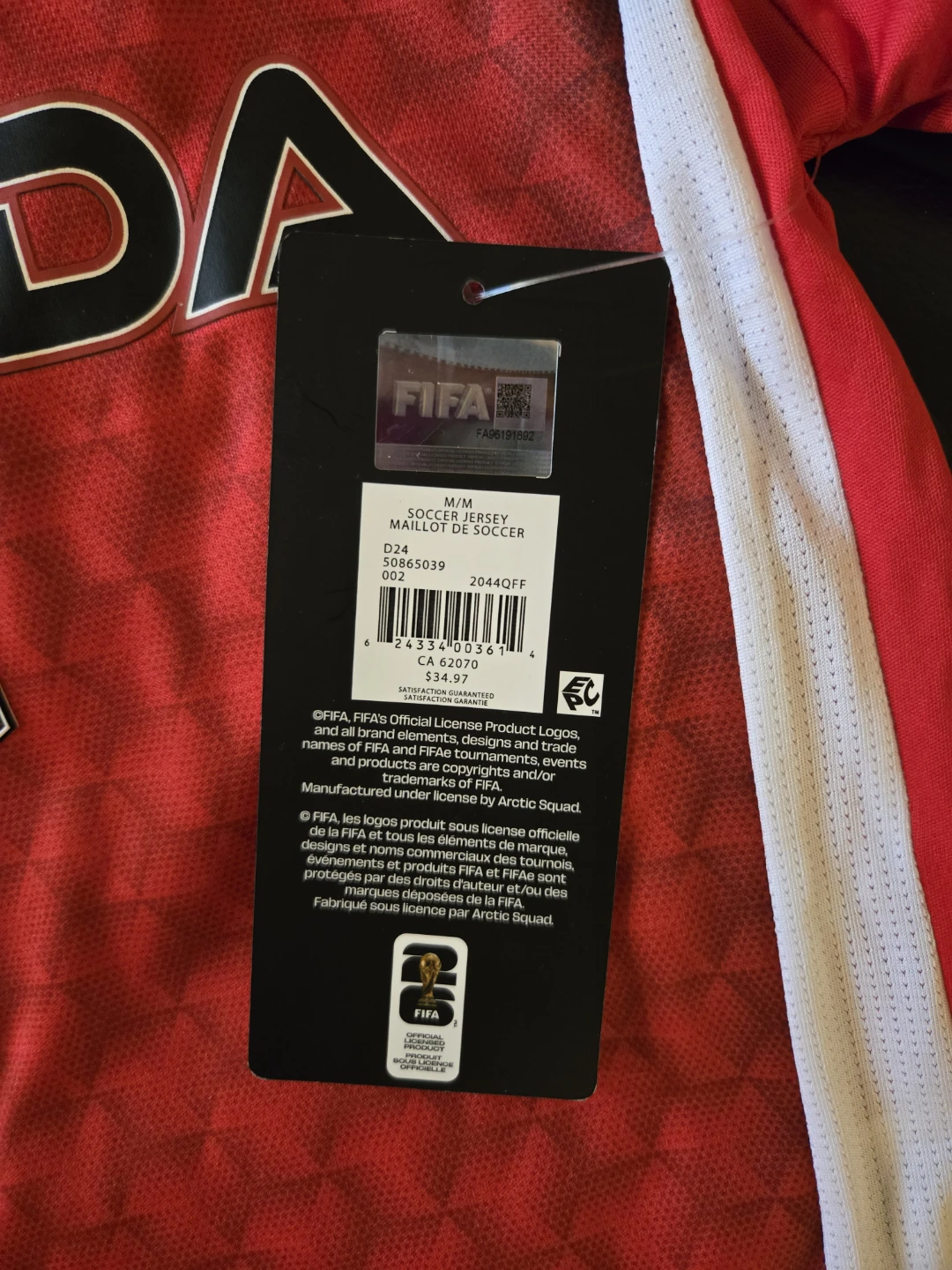 Canada FIFA Soccer Jersey Children Size M/M - photo 2