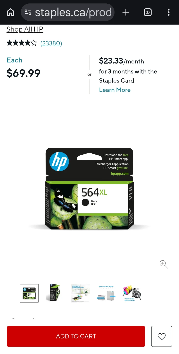 Genuine HP 564XL Black Ink NEW