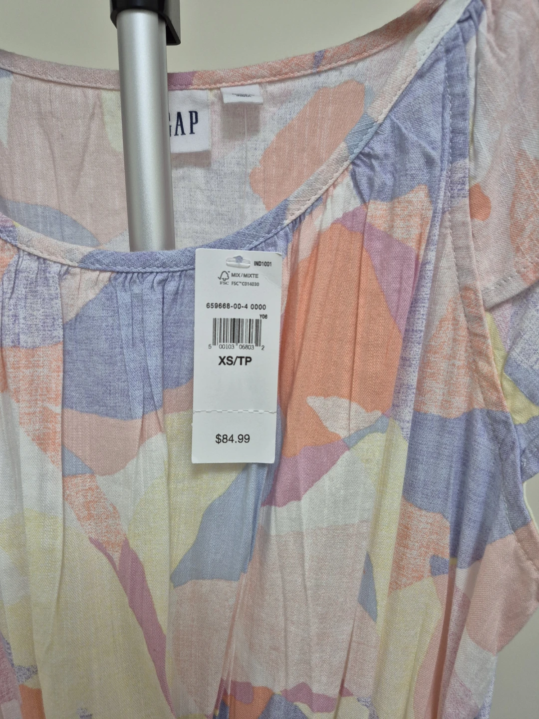 Gap Women's XS/TP Abstract Print Maxi Dress with Tie Waist - photo 3