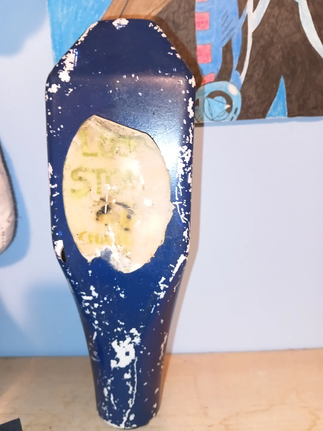 Blue vintage beer tap handle
