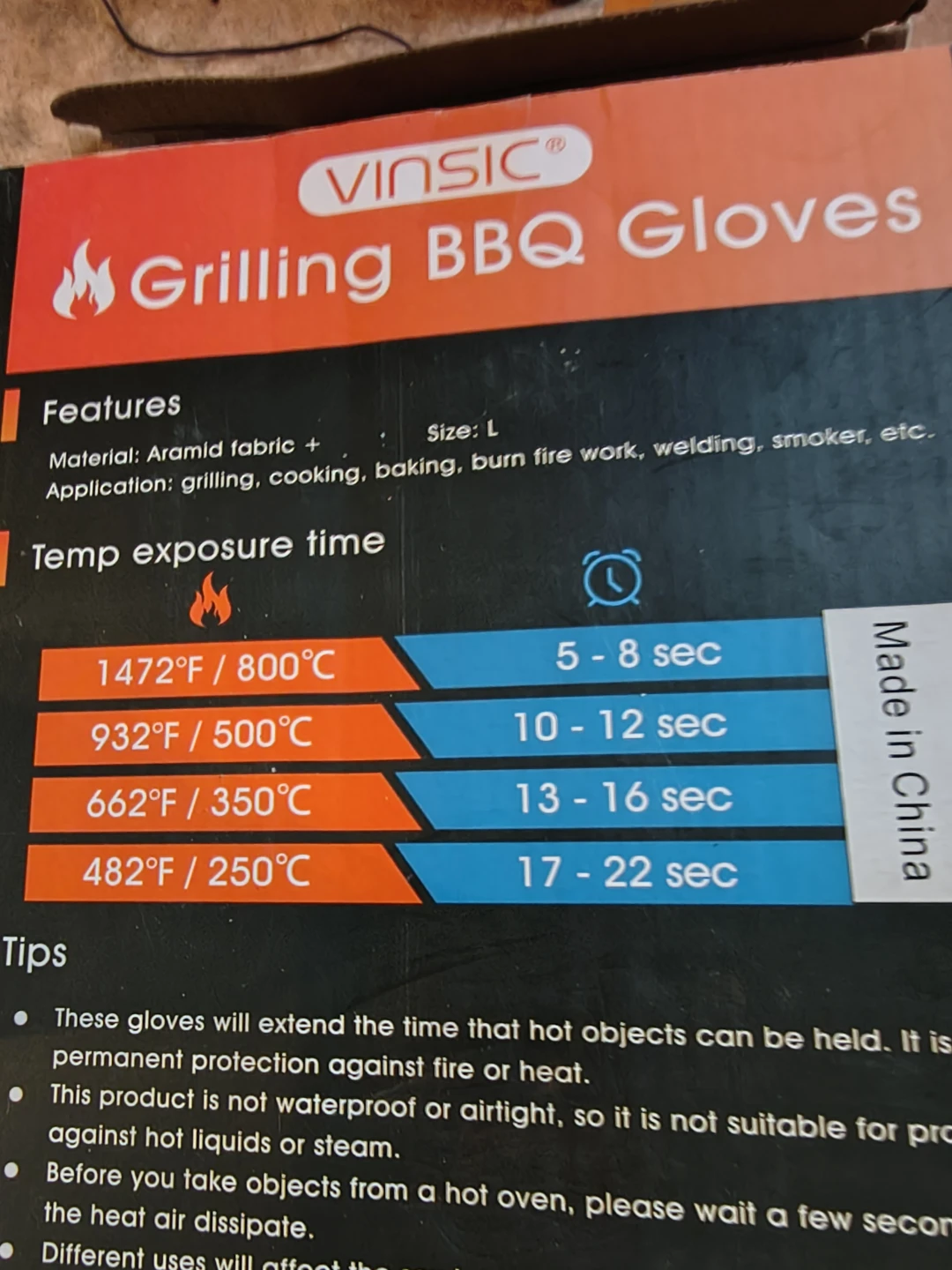 Vinsic Grilling BBQ Gloves - Size L - photo 2