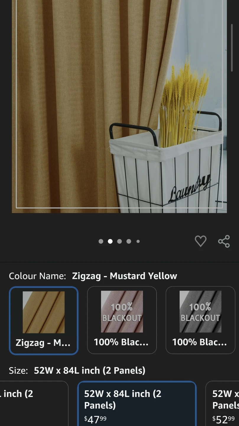 52" W x 84" L Curtains (2 Panels) - Mustard Yellow - photo 2