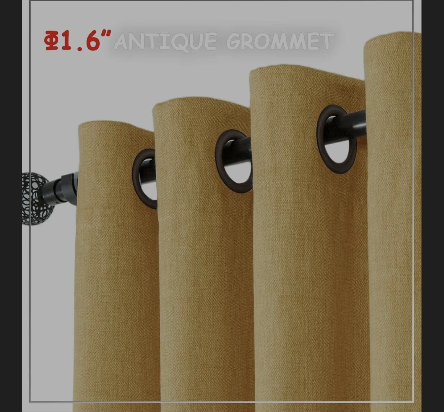 52" W x 84" L Curtains (2 Panels) - Mustard Yellow - photo 3
