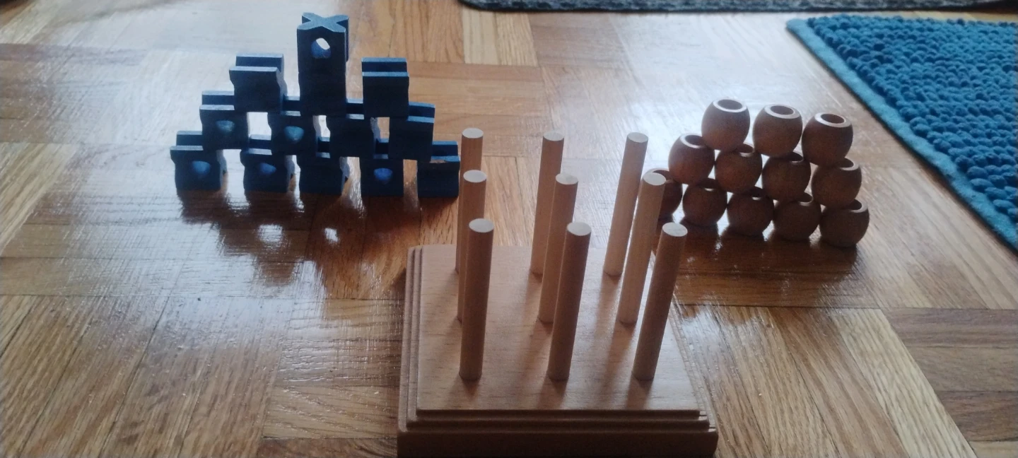 Wooden Peg Game and Tic-Tac-Toe Set
