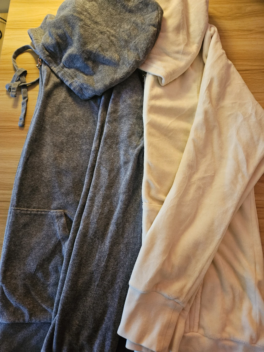 Juicy Couture Velour Zip- Up Hoodies (2) - Cream & Grey - photo 2