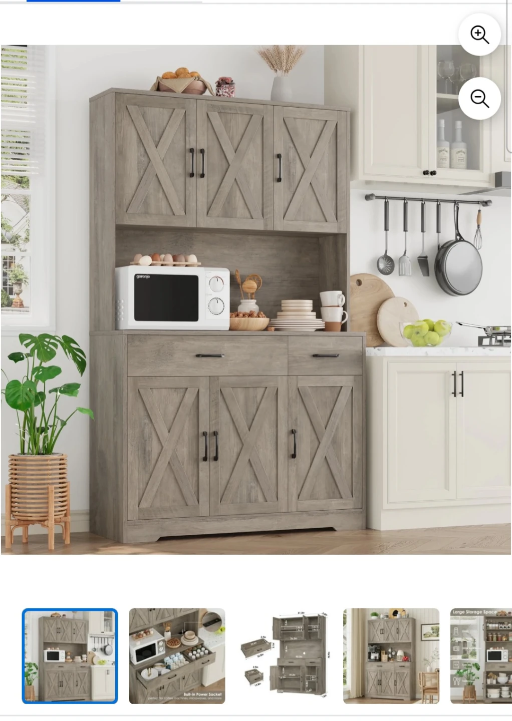 Homfa 71" Kitchen Pantry with Charging Station - photo 4