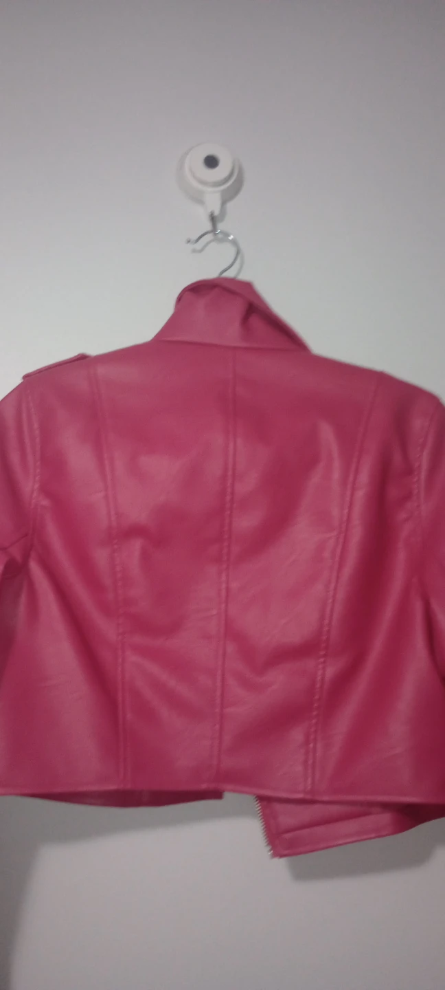 LOVE TREE Pink Faux Leather Moto Jacket - Medium - photo 5