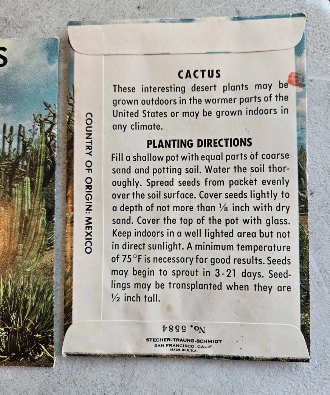 30 year old Cactus Seed packs - photo 2