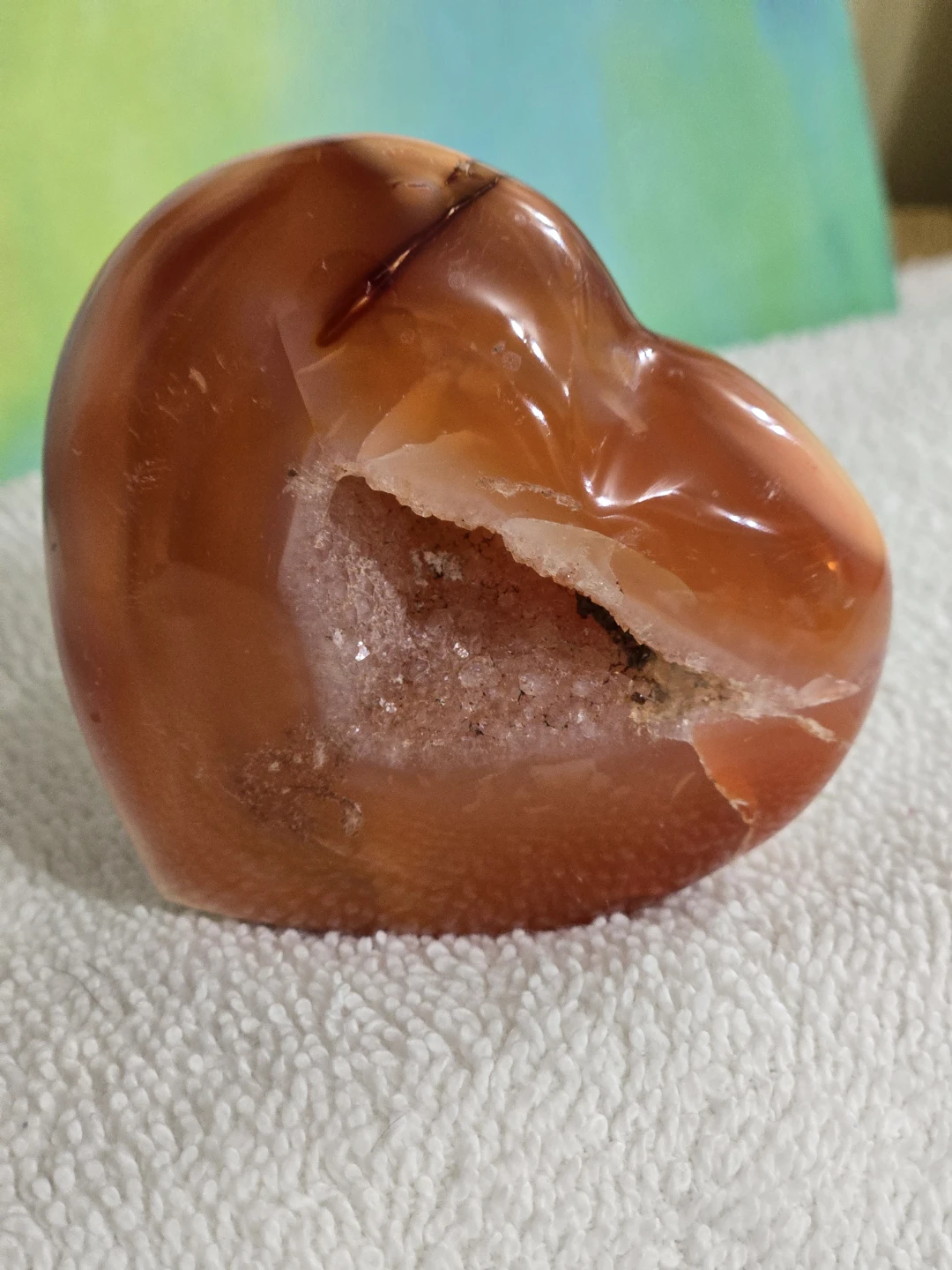 Carnelian Heart Geode Crystal